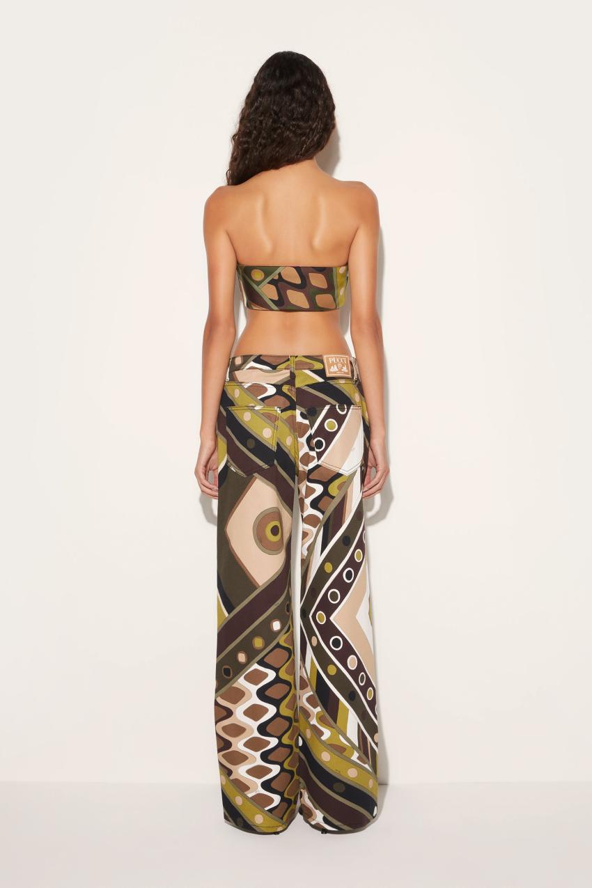 PUCCI Vivara-Print Silk-Twill Bandeau | Women Tops And Shirts