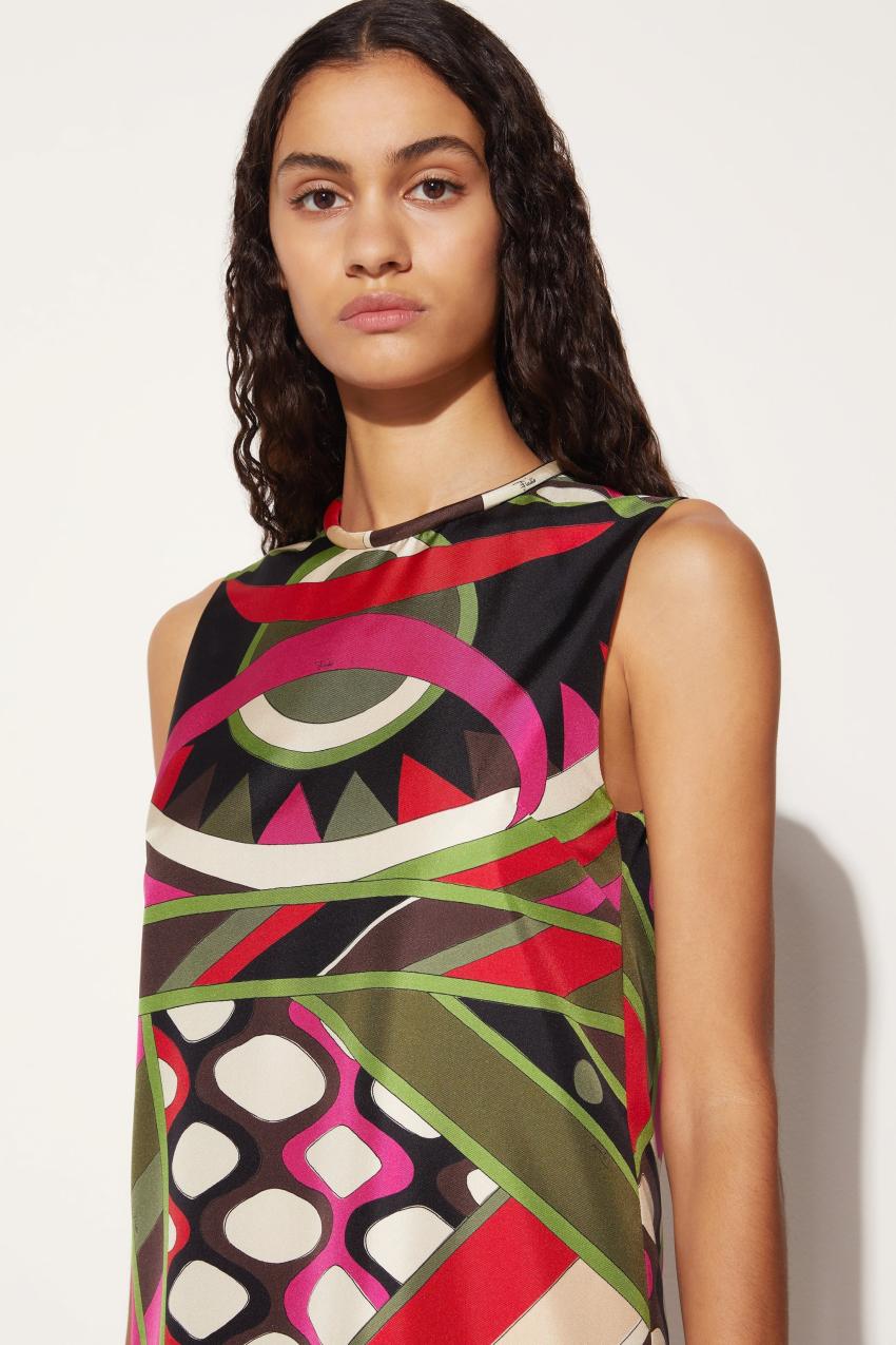 PUCCI Vivara-Print Silk-Twill Dress | Women Dresses