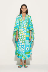 PUCCI Vivara-Print Silk-Twill Kaftan | Women Kaftans