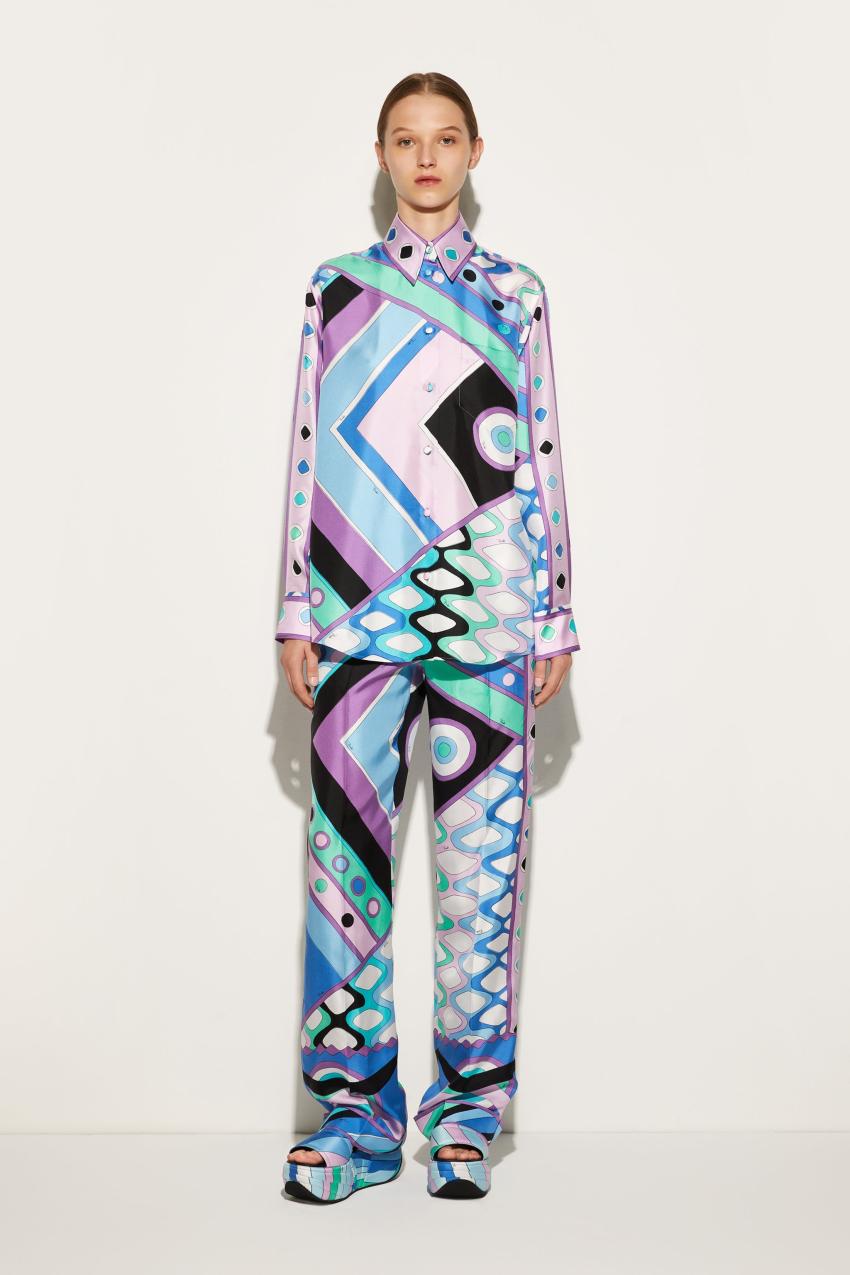 PUCCI Vivara-Print Silk-Twill Shirt | Women Tops And Shirts