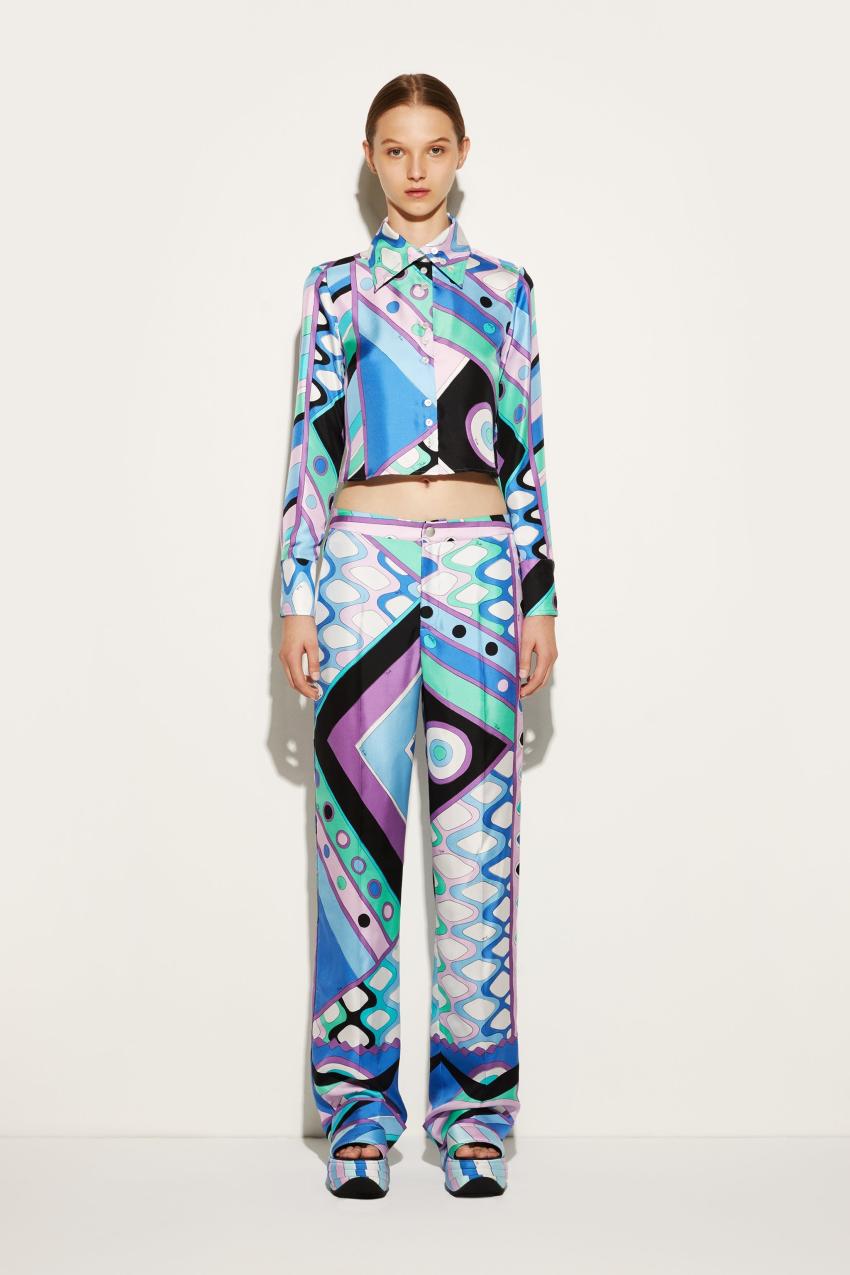 PUCCI Vivara-Print Silk-Twill Trousers | Women Pants And Shorts