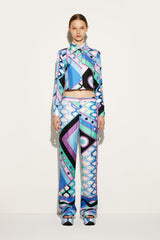 PUCCI Vivara-Print Silk-Twill Trousers | Women Pants And Shorts