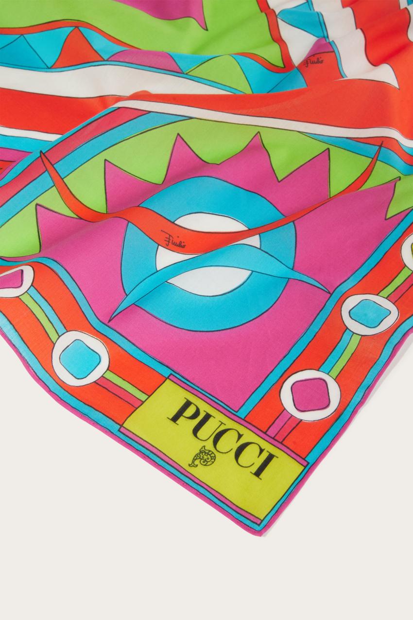PUCCI Vivara-Print Small Cotton Scarf | Women Silks