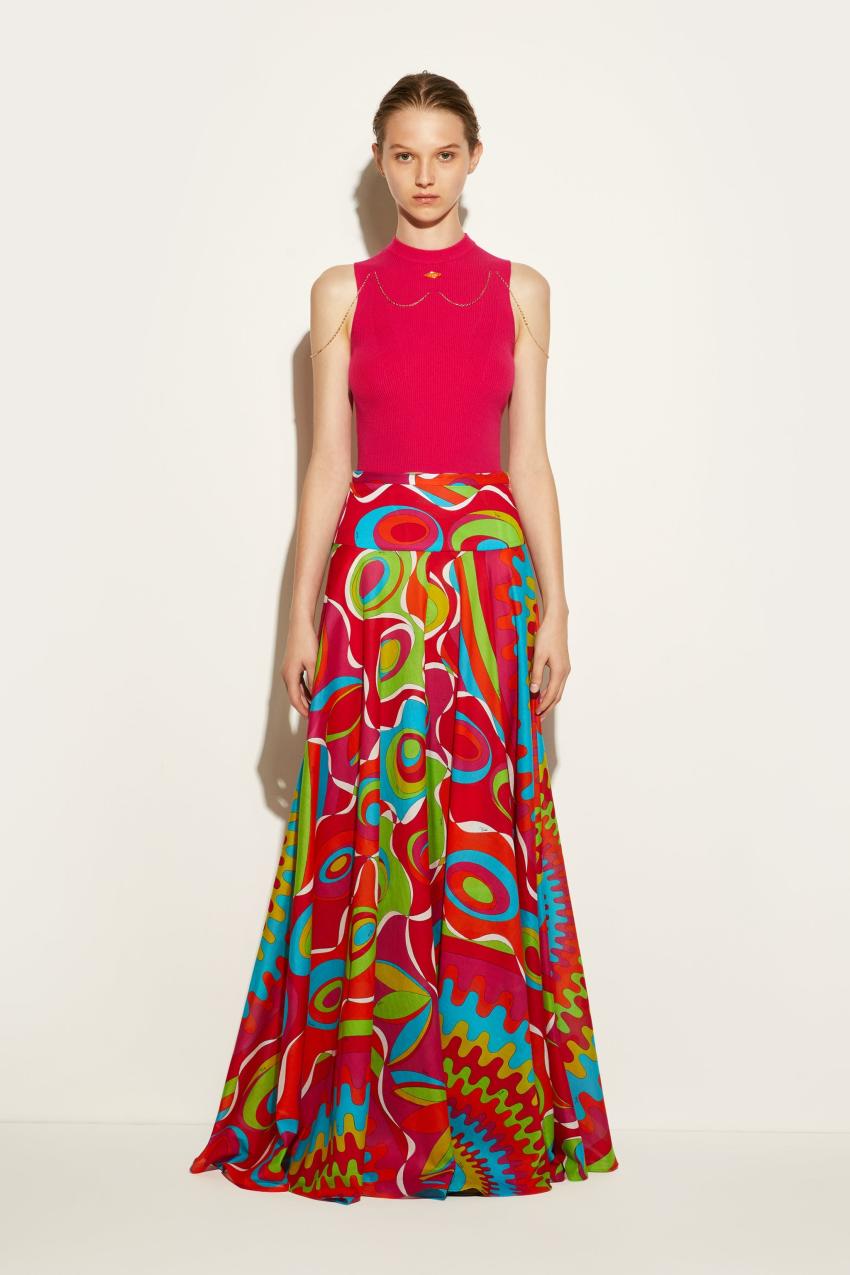 PUCCI Bersaglio-Print Cotton Long Skirt | Women Skirts