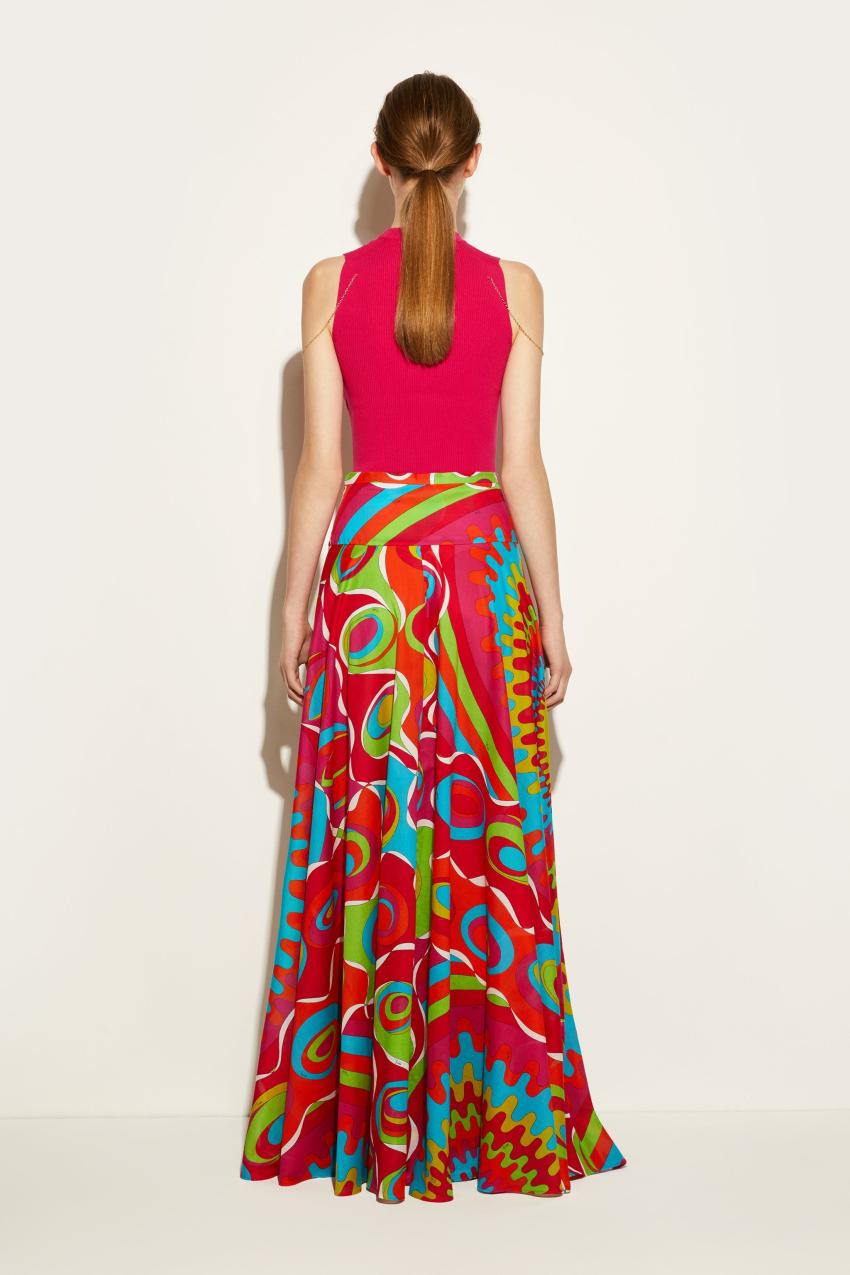 PUCCI Bersaglio-Print Cotton Long Skirt | Women Skirts