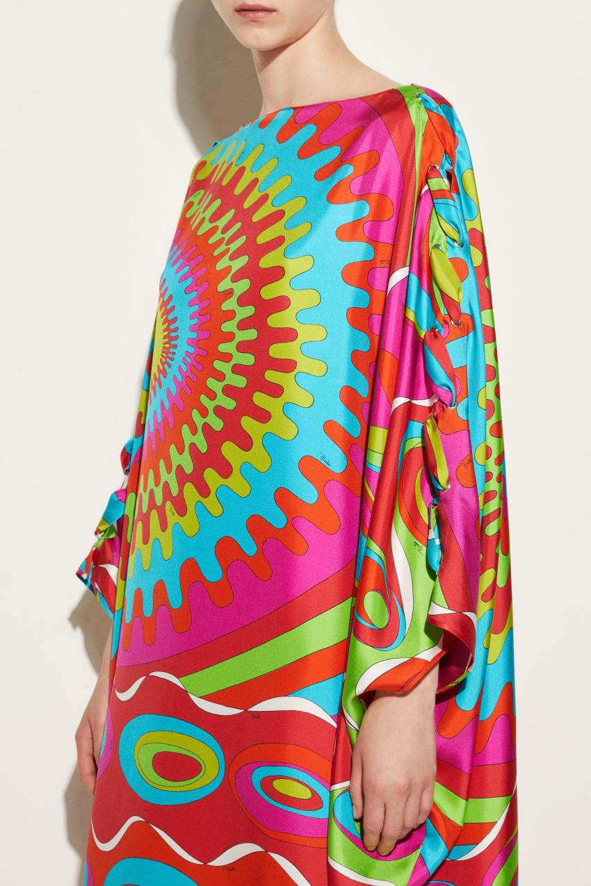 PUCCI Bersaglio-Print Silk-Twill Kaftan | Women Kaftans