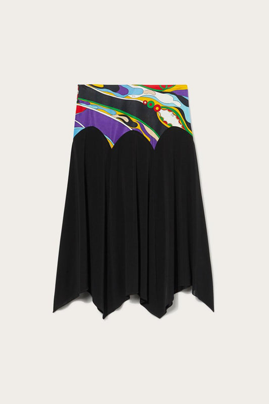 PUCCI Black Skirt With Orchidee-Print Detail | Women Skirts