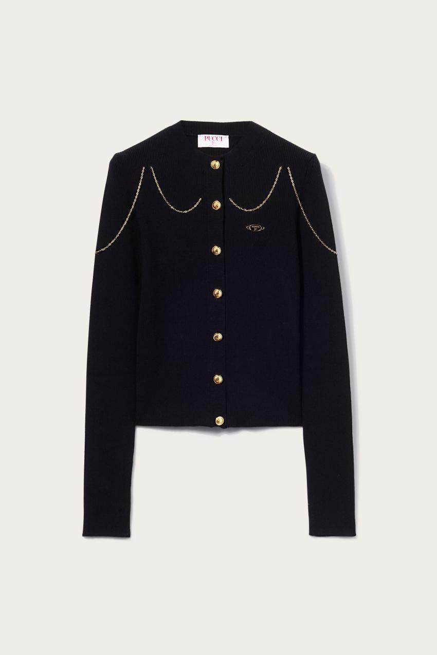 PUCCI Chain-Embellished Cardigan | Women Knitwear
