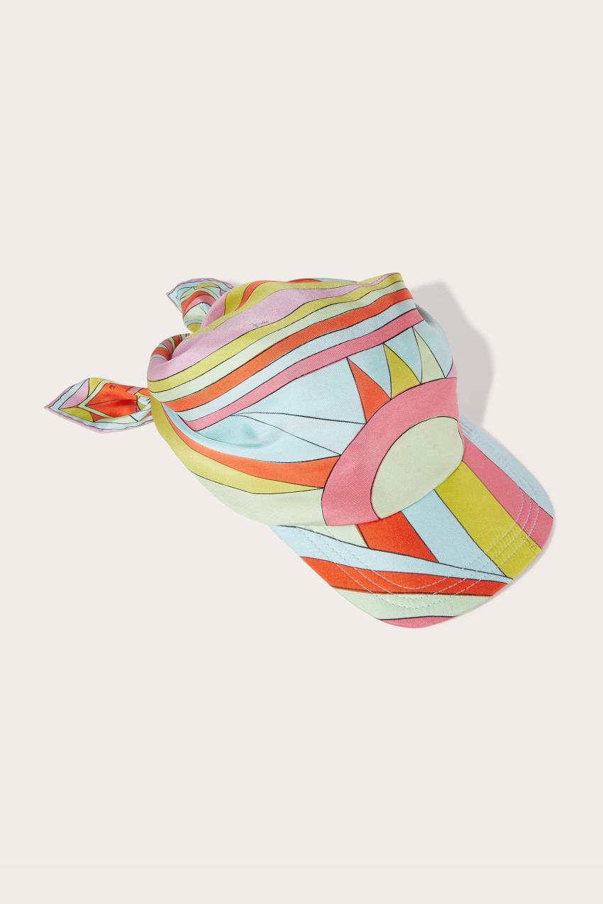 PUCCI Cigni And Iride-Print Silk-Twill Cap | Women Hats And Hair Accessories