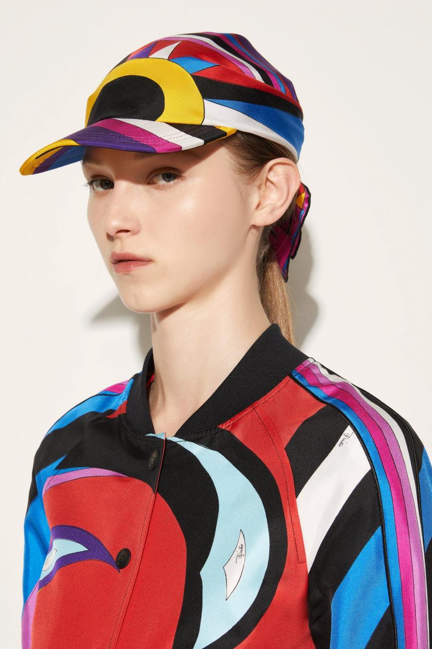 PUCCI Cigni And Iride-Print Silk-Twill Cap | Women Hats And Hair Accessories