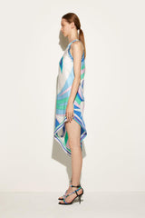 PUCCI Cigni-Print Asymmetric Silk-Twill Dress | Women Dresses