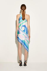 PUCCI Cigni-Print Asymmetric Silk-Twill Dress | Women Dresses