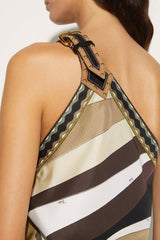 PUCCI Cigni-Print Asymmetric Silk-Twill Dress | Women Dresses