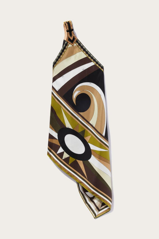 PUCCI Cigni-Print Asymmetric Silk-Twill Dress | Women Dresses