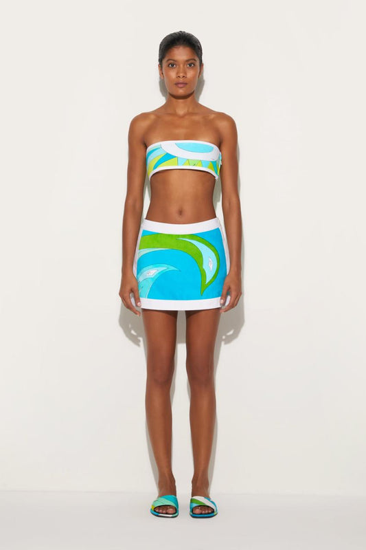 PUCCI Cigni-Print Cotton Bandeau | Women Tops And Shirts