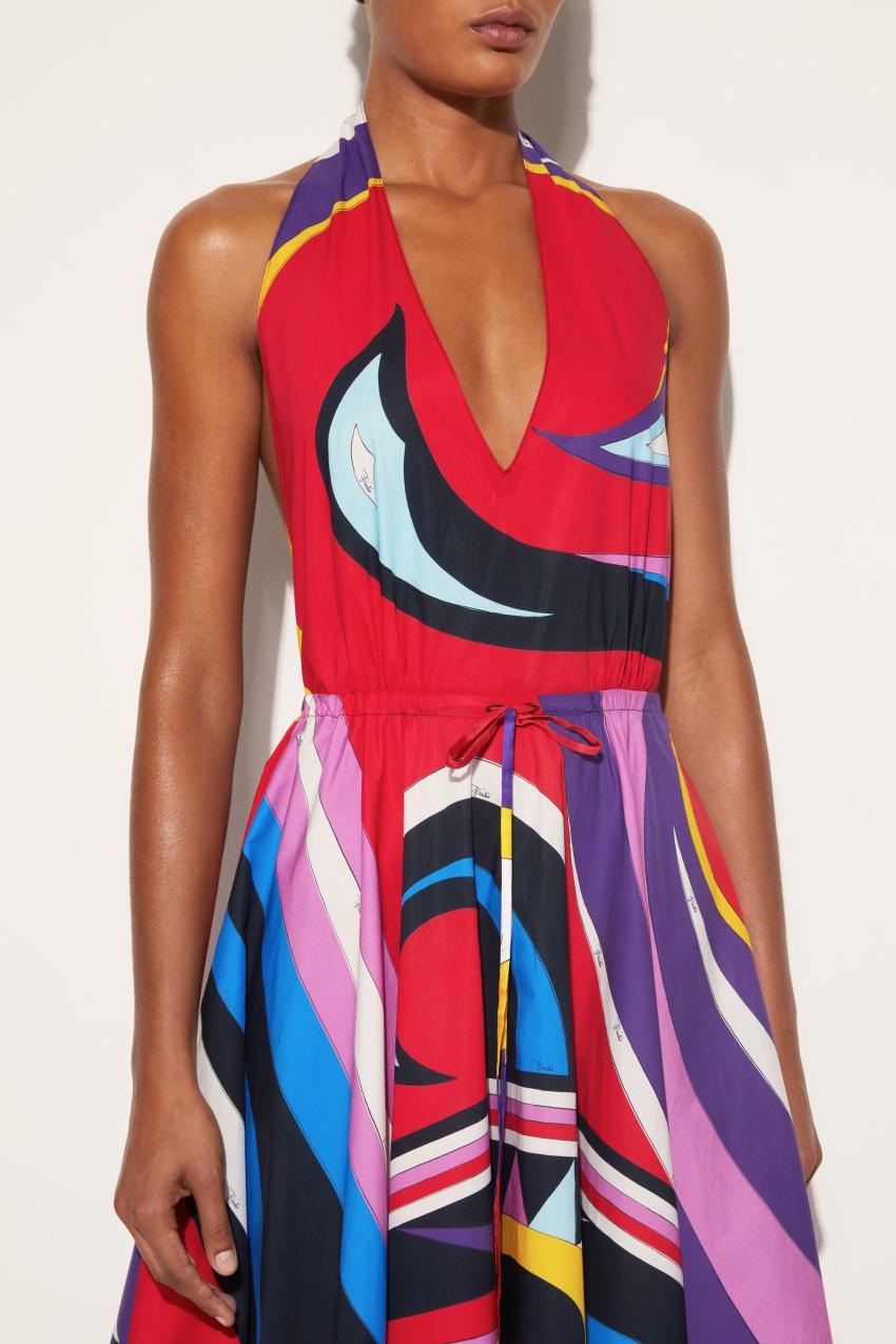 PUCCI Cigni-Print Cotton Dress | Women Dresses