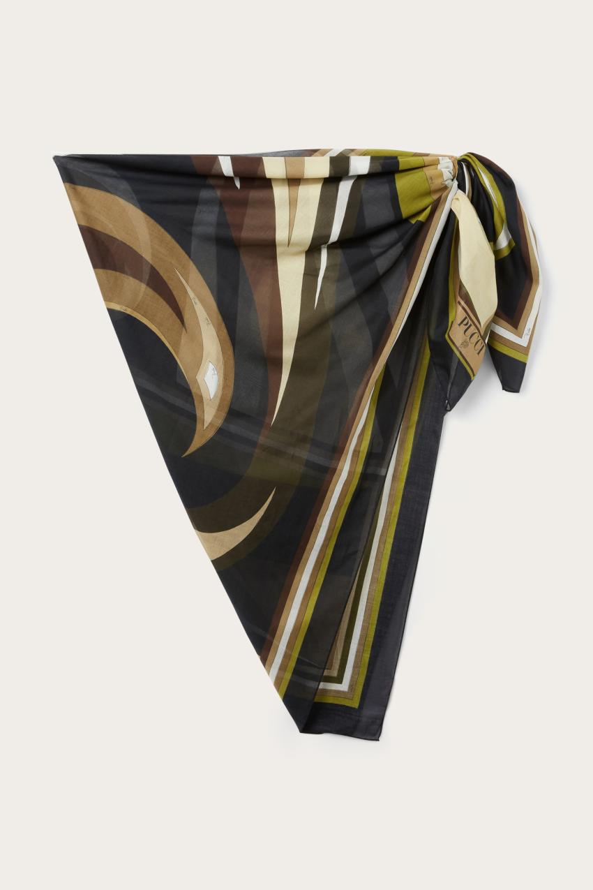PUCCI Cigni-Print Cotton Sarong | Women Sarong