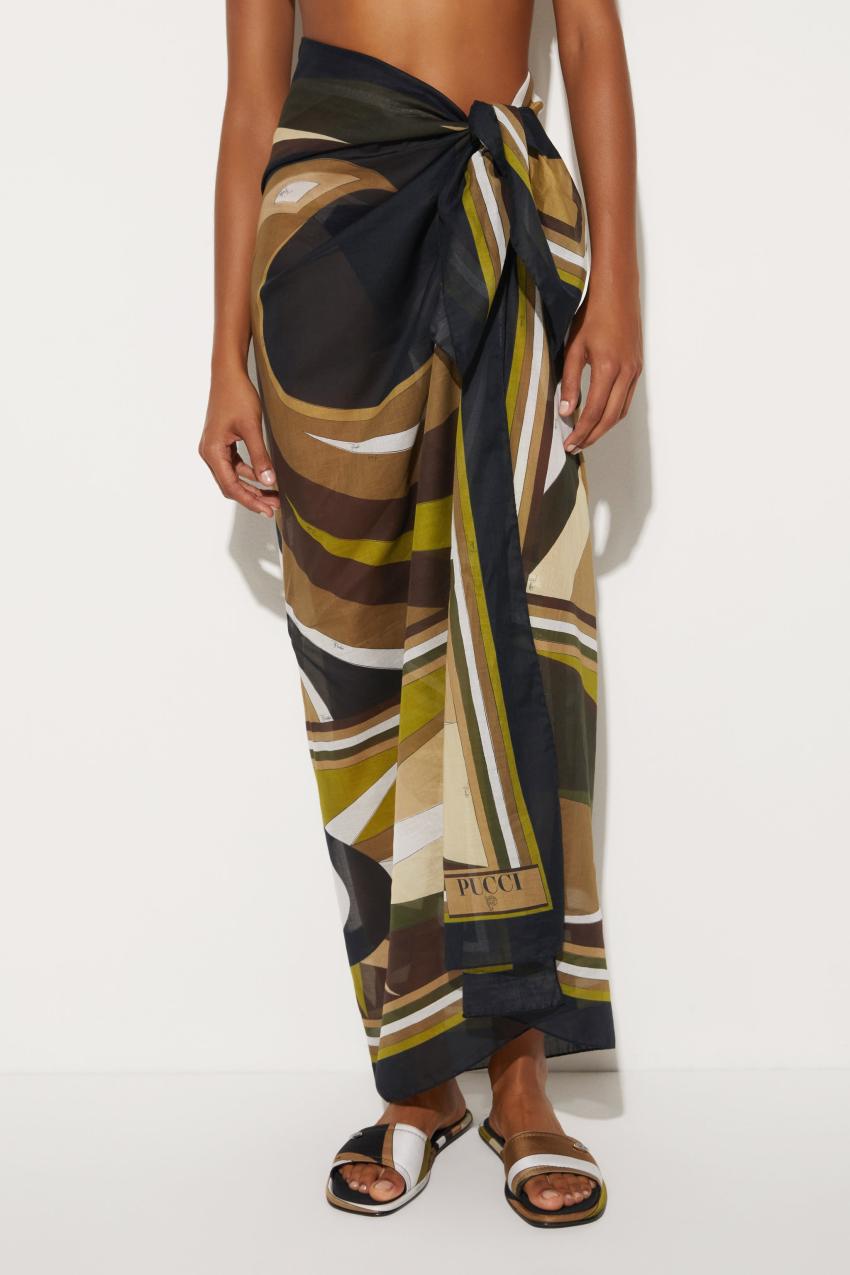 PUCCI Cigni-Print Cotton Sarong | Women Sarong