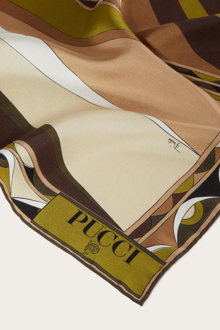 PUCCI Cigni-Print Large Silk-Twill Carré | Women Silks