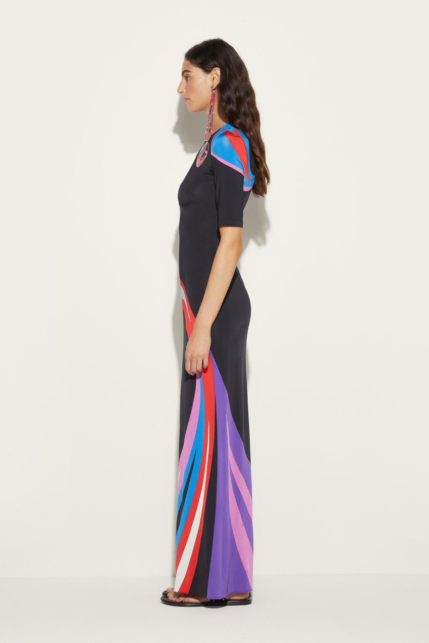 PUCCI Cigni-Print Long Dress | Women Dresses