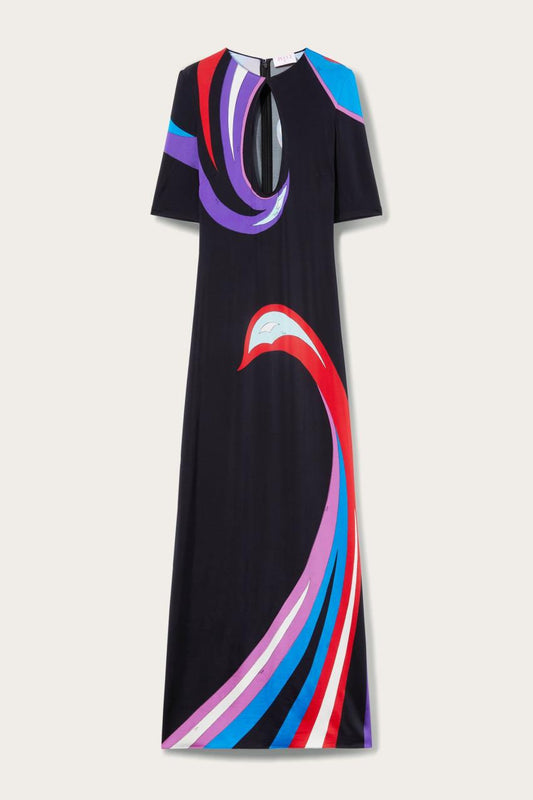 PUCCI Cigni-Print Long Dress | Women Dresses