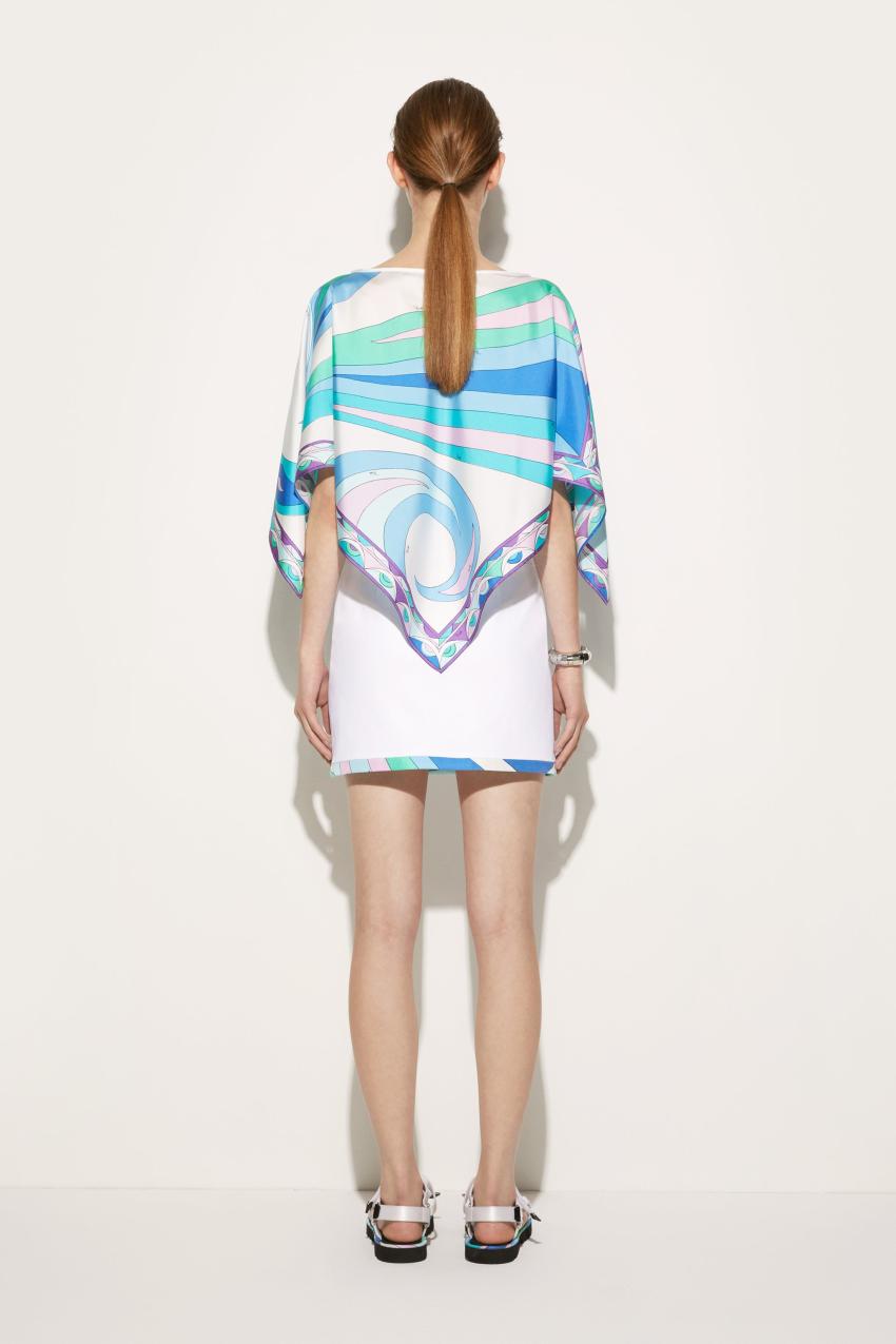 PUCCI Cigni-Print Silk Top | Women Tops And Shirts