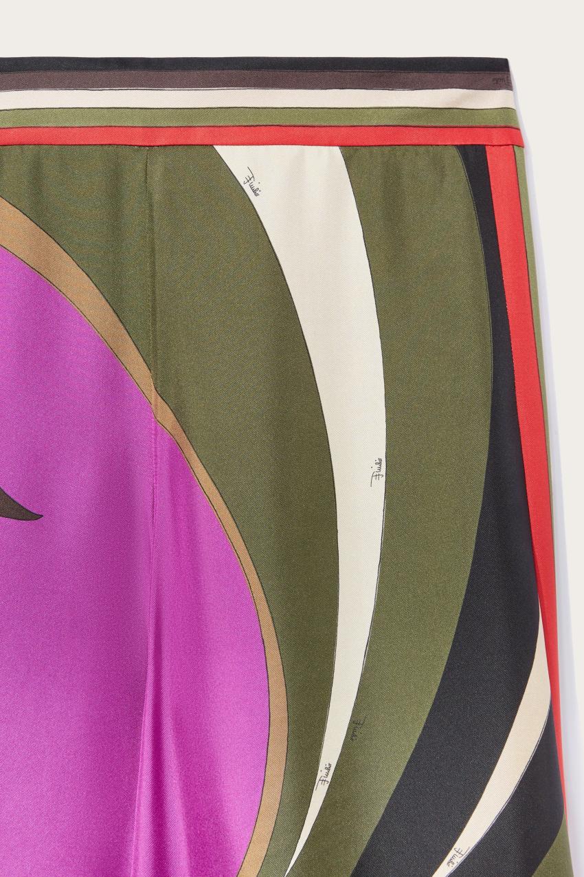 PUCCI Cigni-Print Silk Trousers | Women Pants And Shorts