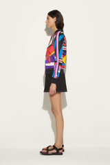 PUCCI Cigni-Print Silk-Twill Bomber Jacket | Women Jackets