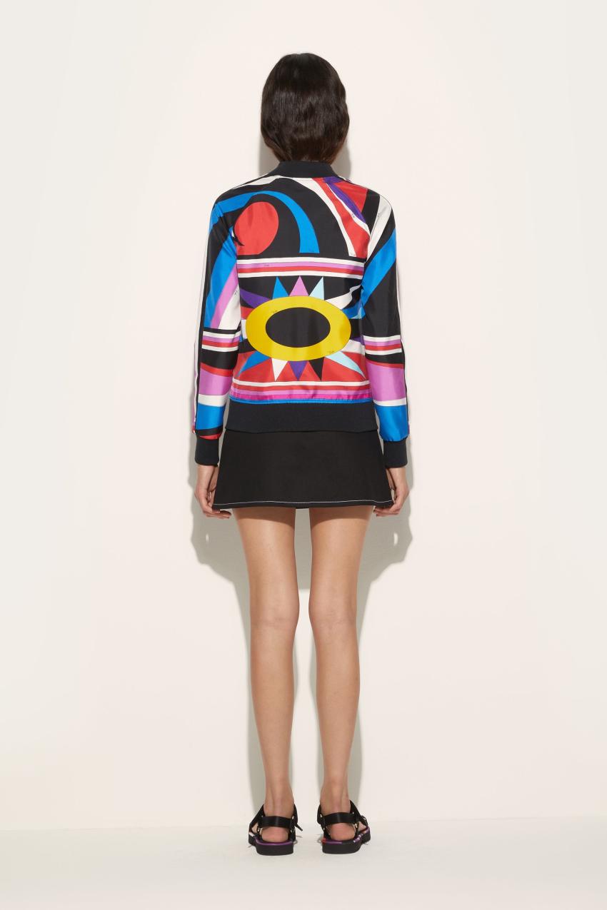 PUCCI Cigni-Print Silk-Twill Bomber Jacket | Women Jackets