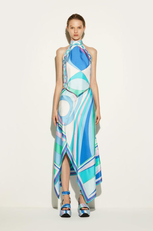 PUCCI Cigni-Print Silk-Twill Skirt | Women Skirts