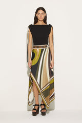 PUCCI Cigni-Print Silk-Twill Skirt | Women Skirts
