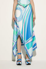 PUCCI Cigni-Print Silk-Twill Skirt | Women Skirts