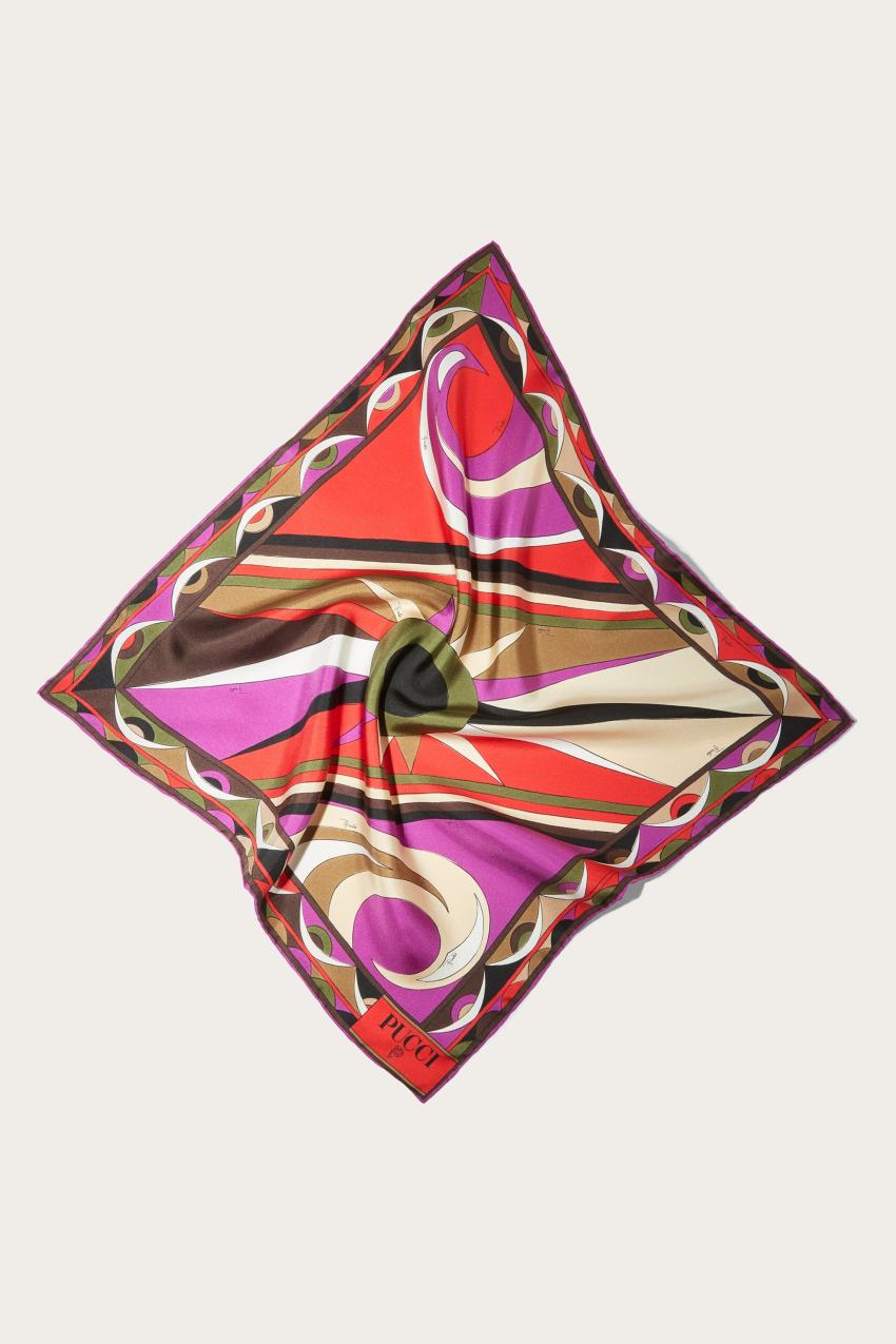 PUCCI Cigni-Print Small Silk-Twill Carré | Women Silks