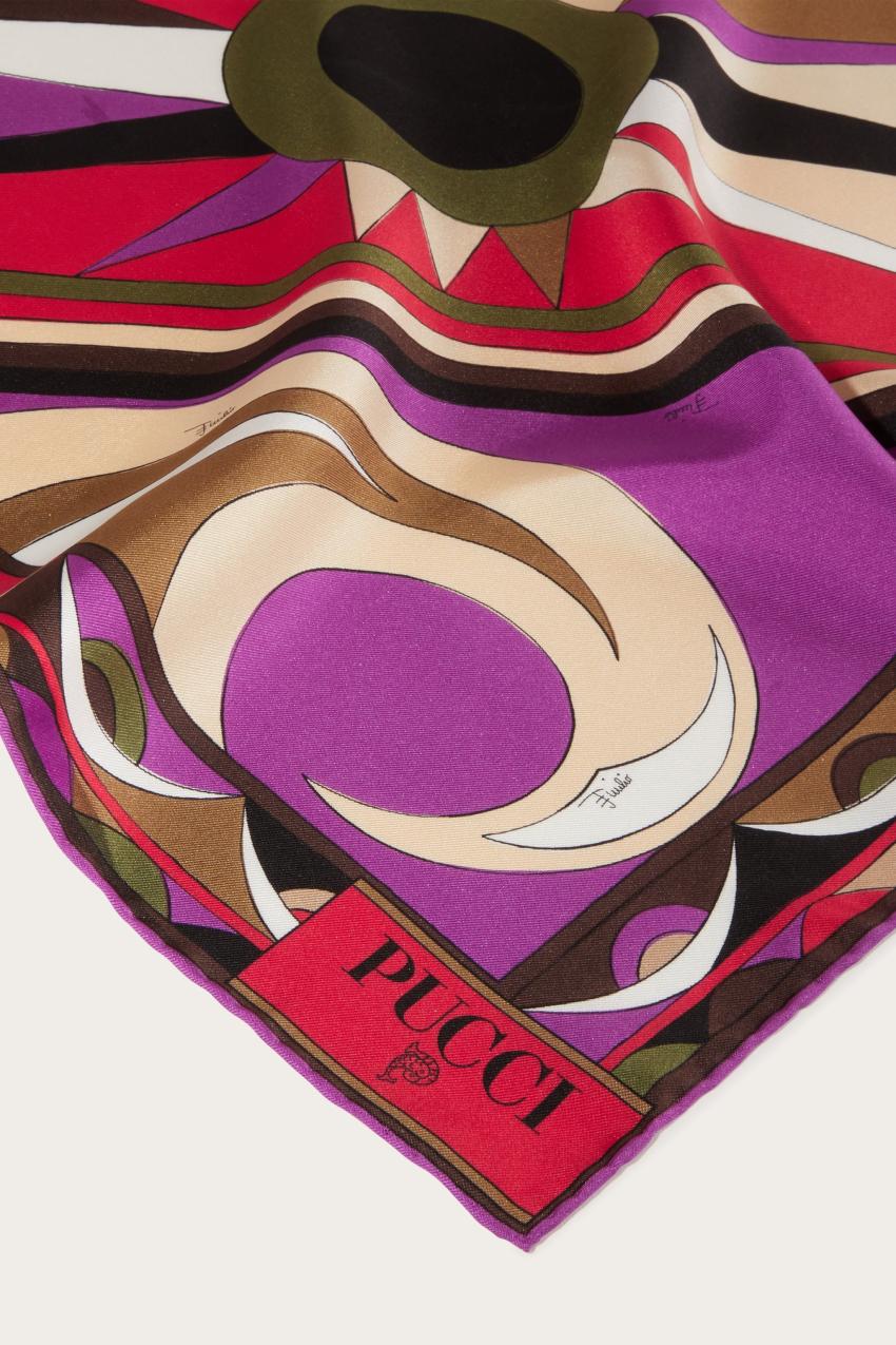 PUCCI Cigni-Print Small Silk-Twill Carré | Women Silks