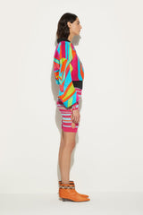 PUCCI Cigni-Print Velvet Bomber Jacket | Women Jackets