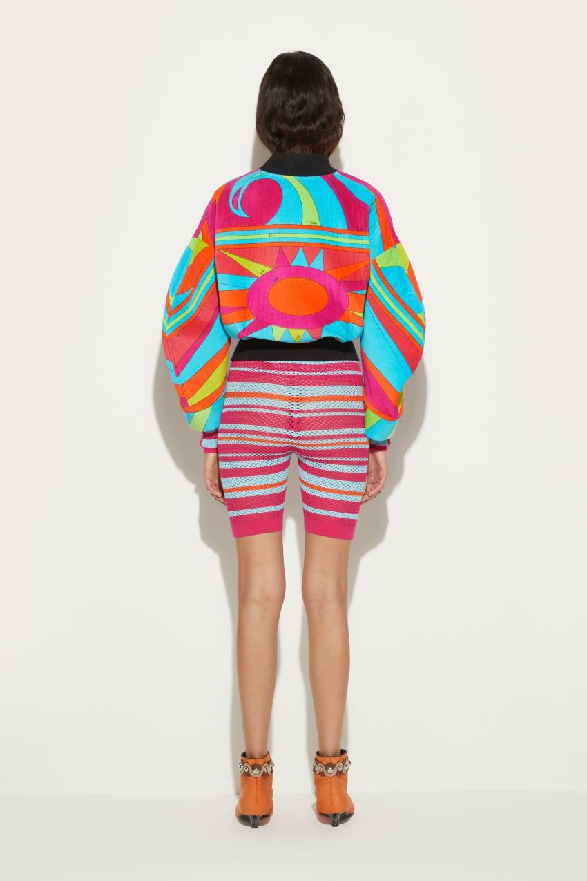 PUCCI Cigni-Print Velvet Bomber Jacket | Women Jackets