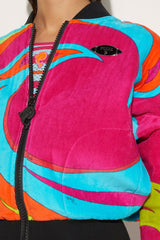 PUCCI Cigni-Print Velvet Bomber Jacket | Women Jackets