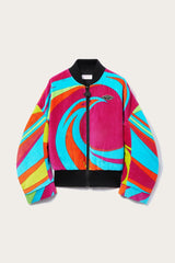 PUCCI Cigni-Print Velvet Bomber Jacket | Women Jackets