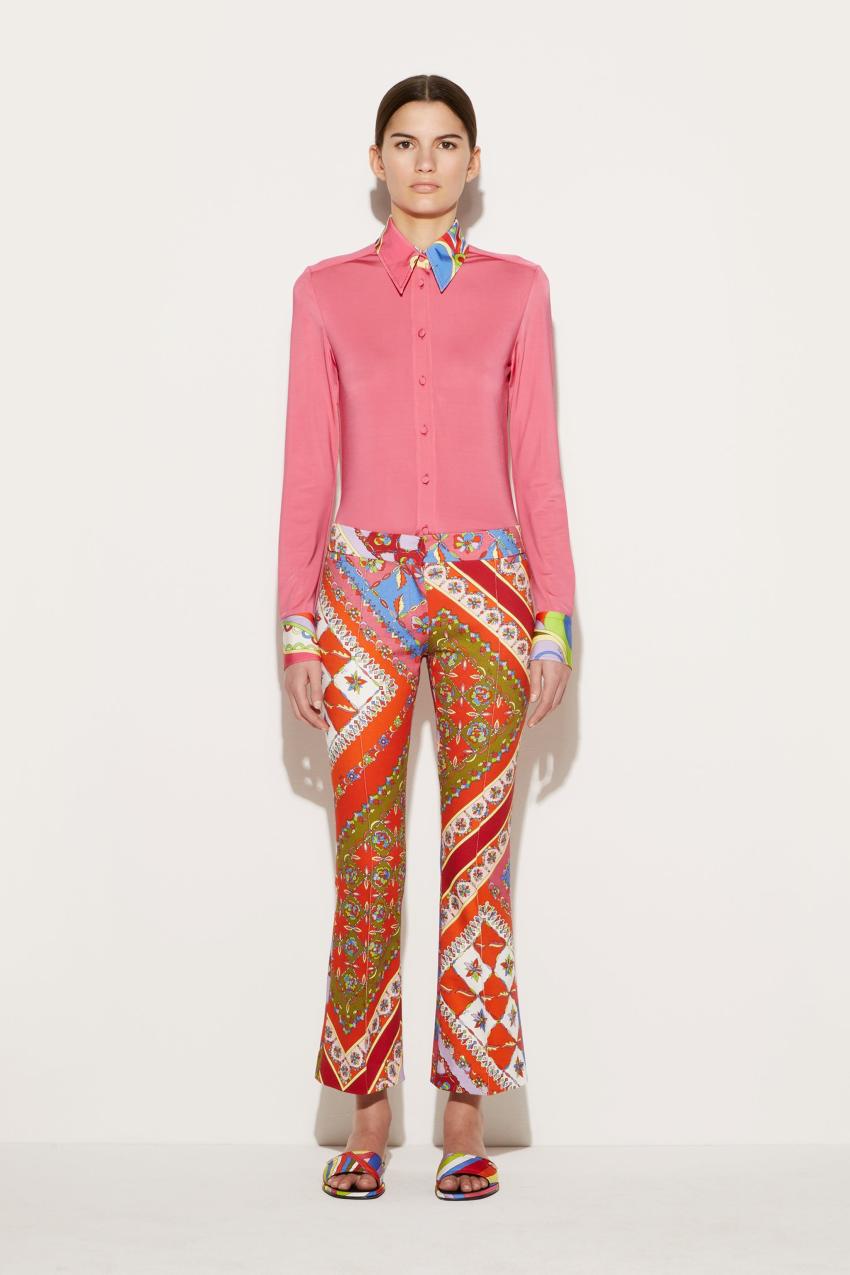 PUCCI Festa-Print Flared Trousers | Women Pants And Shorts