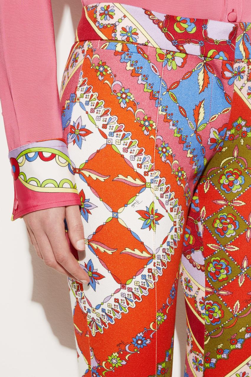 PUCCI Festa-Print Flared Trousers | Women Pants And Shorts