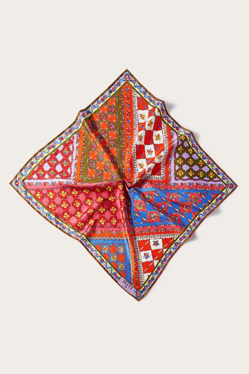 PUCCI Festa-Print Large Silk-Twill Carré | Women Silks