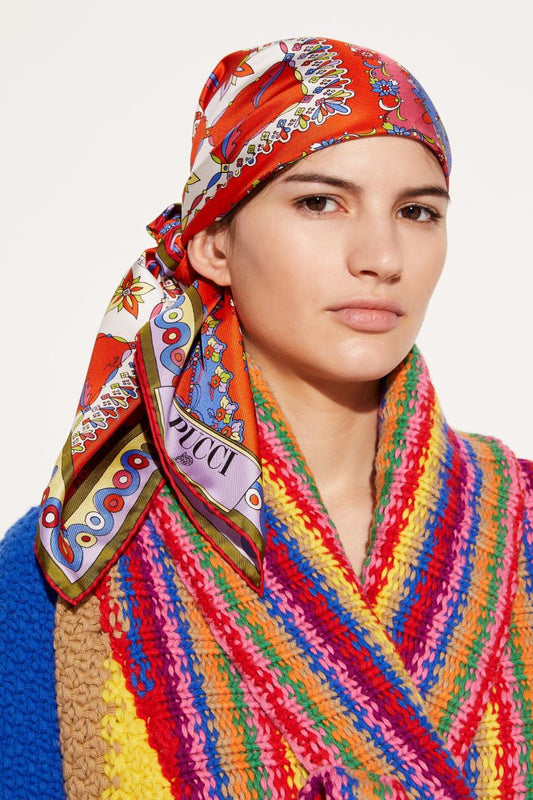PUCCI Festa-Print Large Silk-Twill Carré | Women Silks