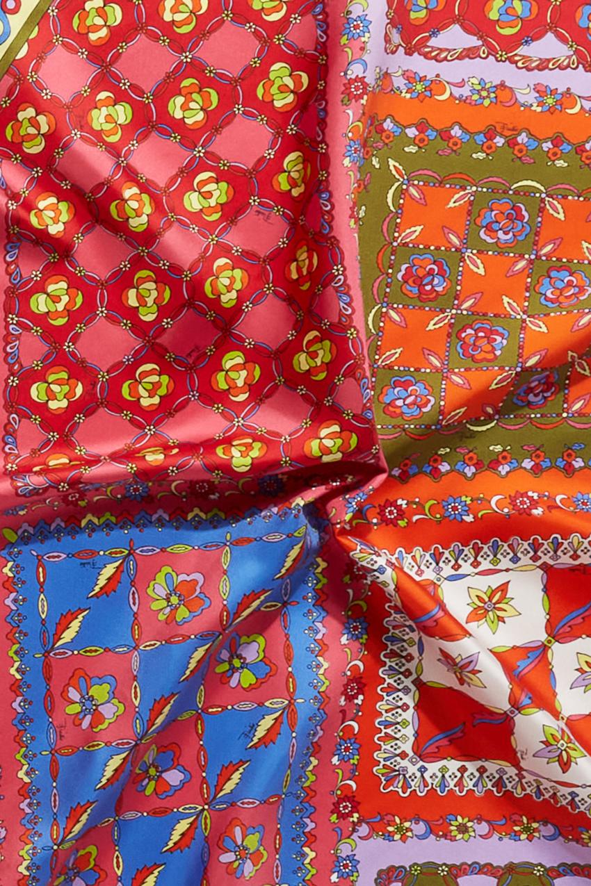 PUCCI Festa-Print Large Silk-Twill Carré | Women Silks
