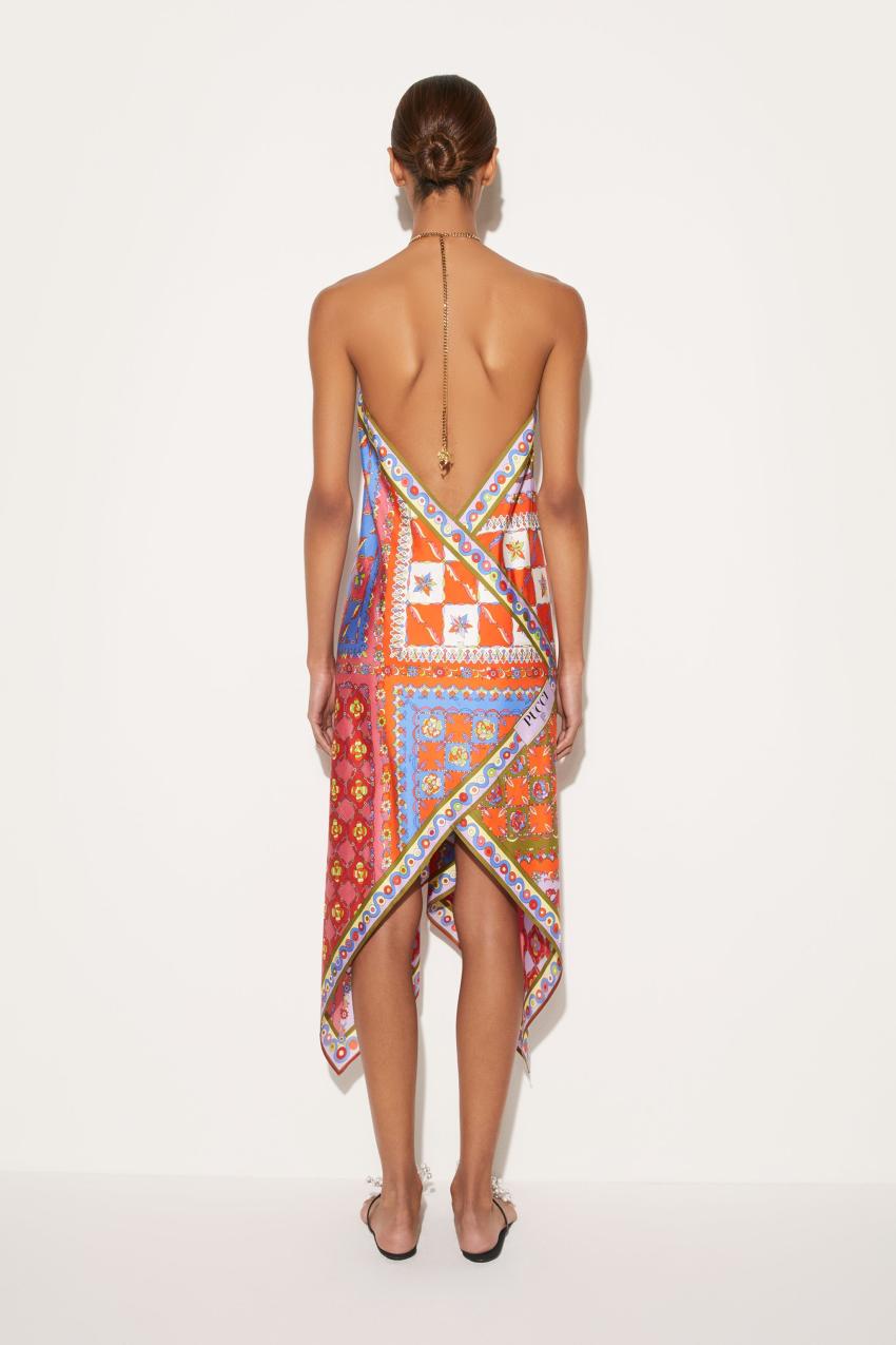 PUCCI Festa-Print Silk-Twill Dress | Women Dresses