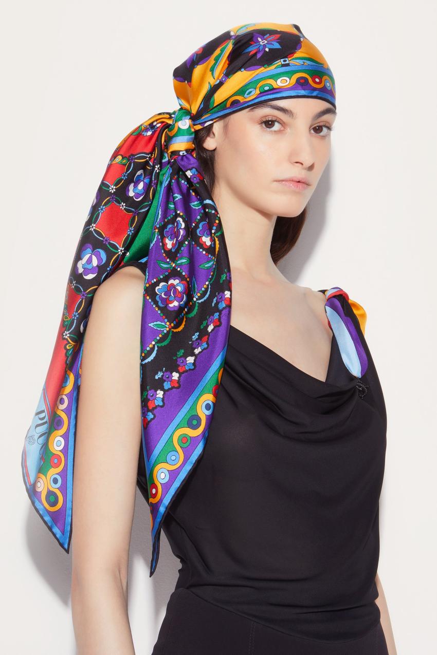 PUCCI Festa-Print Silk-Twill Scarf | Women Silks