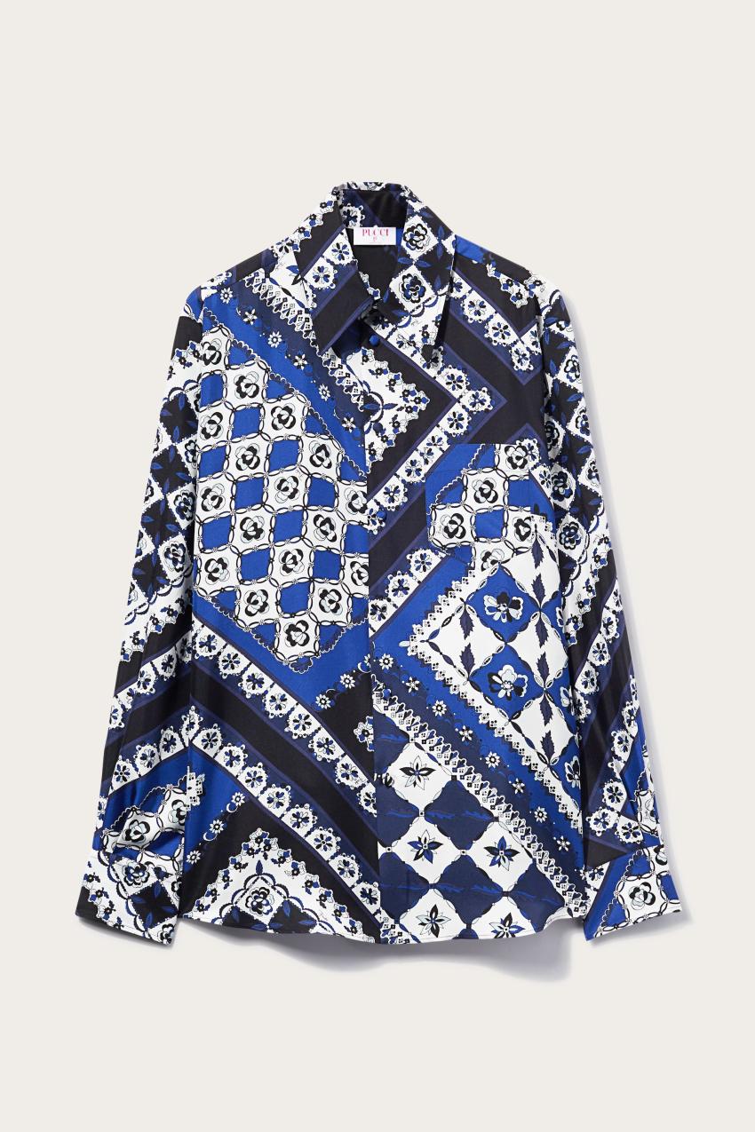PUCCI Festa-Print Silk-Twill Shirt | Men Ready To Wear