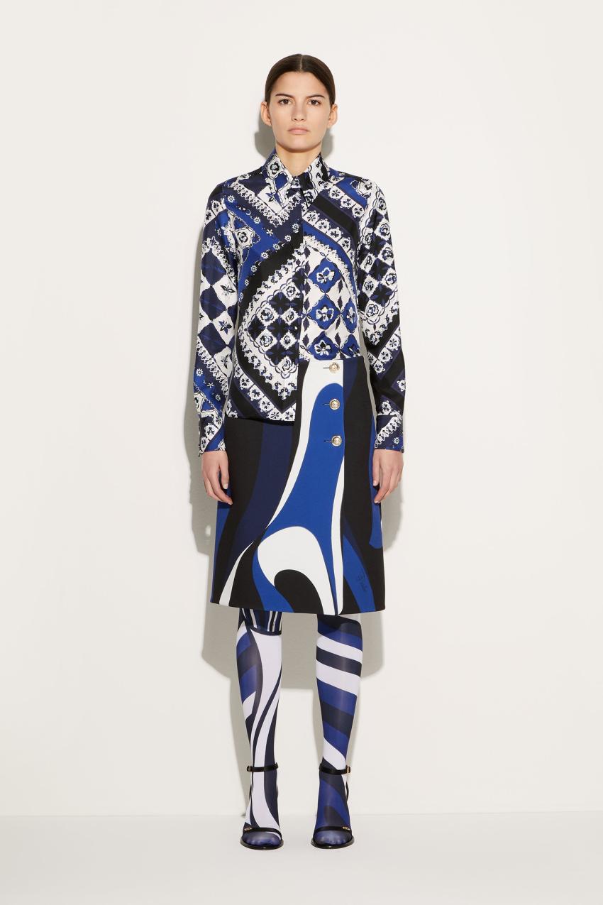 PUCCI Festa-Print Silk-Twill Shirt | Women Tops And Shirts