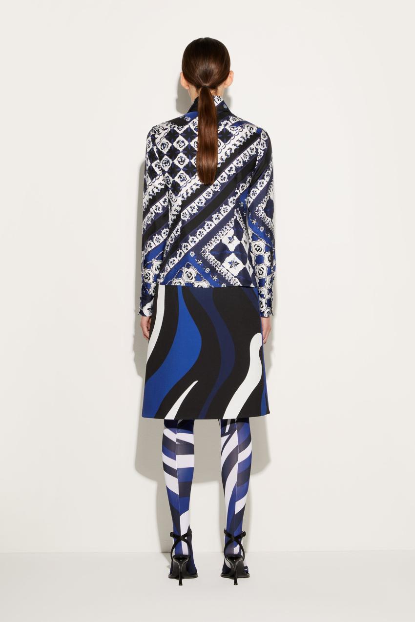 PUCCI Festa-Print Silk-Twill Shirt | Women Tops And Shirts