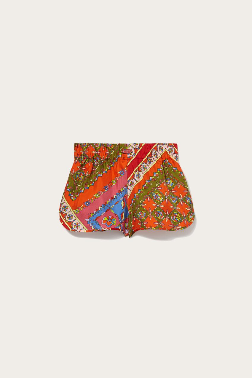 PUCCI Festa-Print Silk-Twill Shorts | Women Pants And Shorts