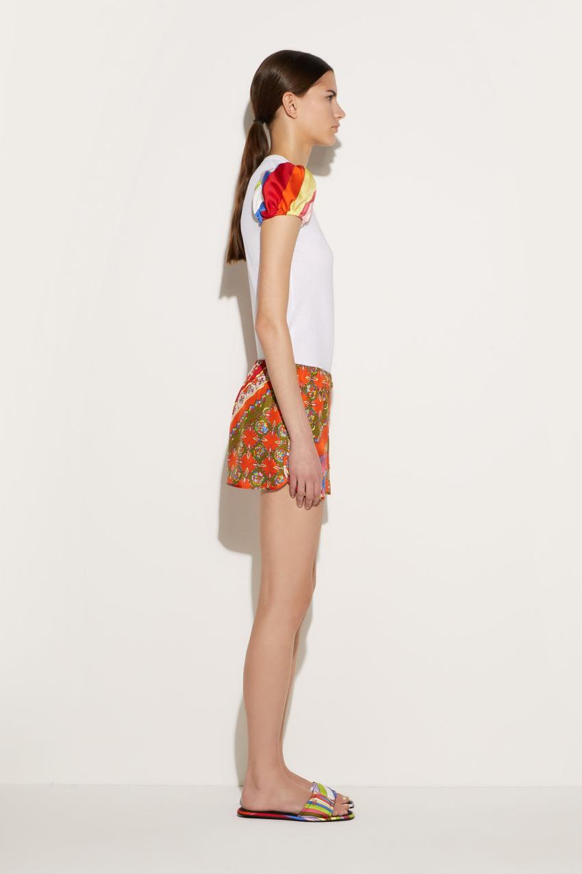 PUCCI Festa-Print Silk-Twill Shorts | Women Pants And Shorts